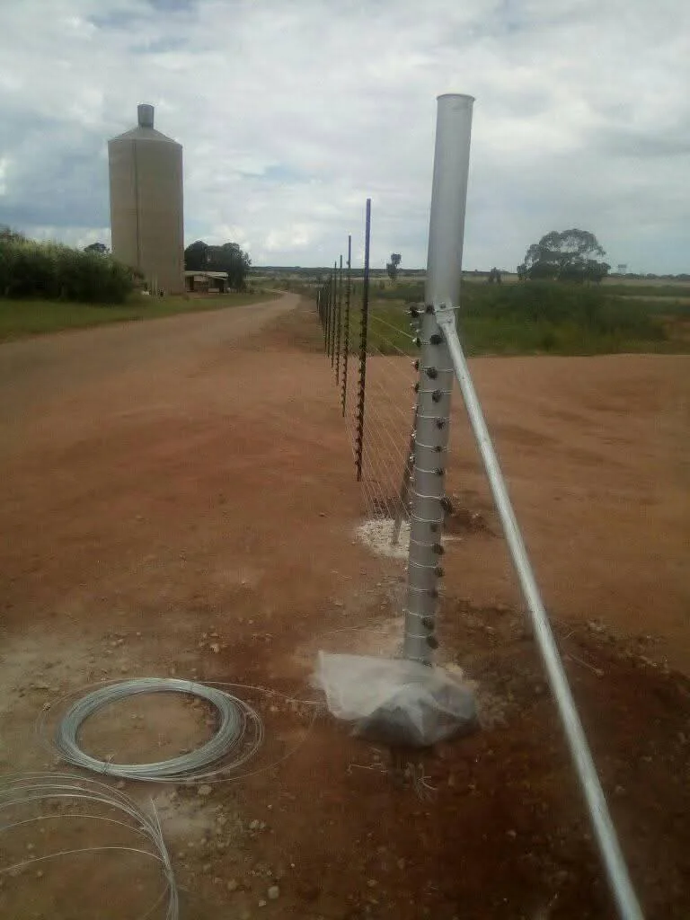 Free-standing electric fence installed for perimeter security